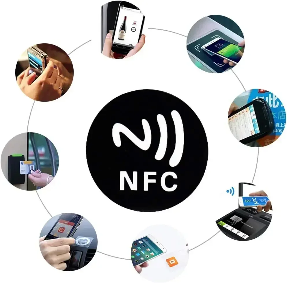 50-10PCS RFID NFC Ntg215 Tags Black Sticker 13.56MHz NFC 215 Adhesive Labels 25MM 504 Bytes NFC Personal Automation NFC215 view 4