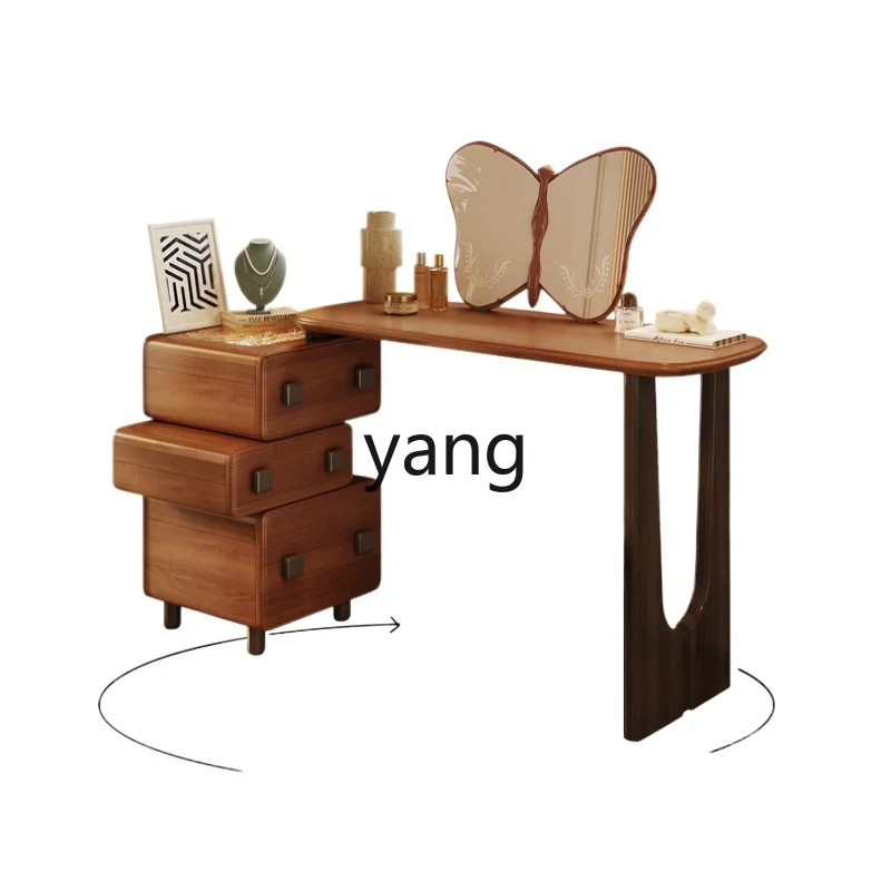 

Lmm retractable dresser bedroom solid wood cosmetic table bedside table integrated bedside storage cabinet