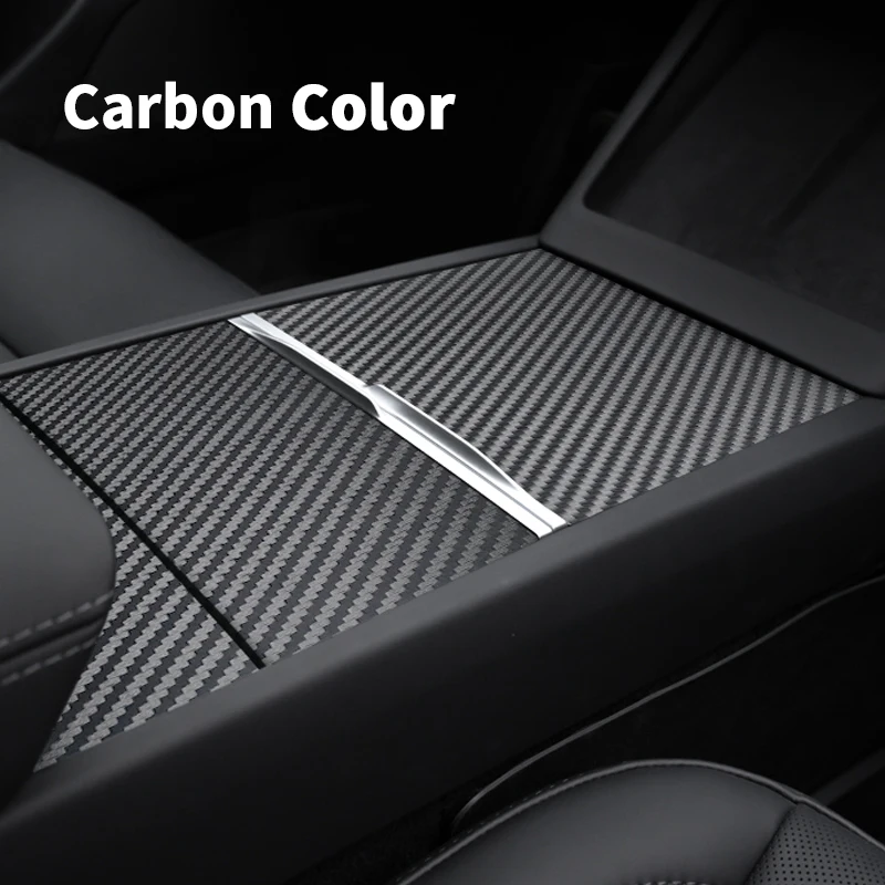 Per tesla center sticker modello Y 3 wood Center abs Console Panel Grain Film Carbon Central Control Car dashboard cover sticker