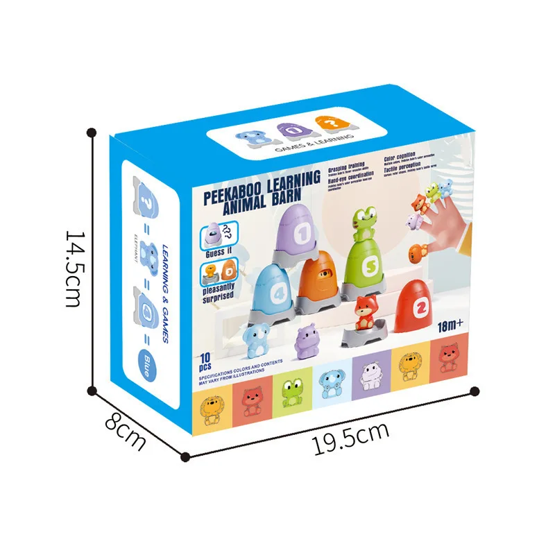 Exportação transfronteiriça amazon bebê dedo animal correspondência casa animal correspondência cor iluminação cognitiva presente brinquedo