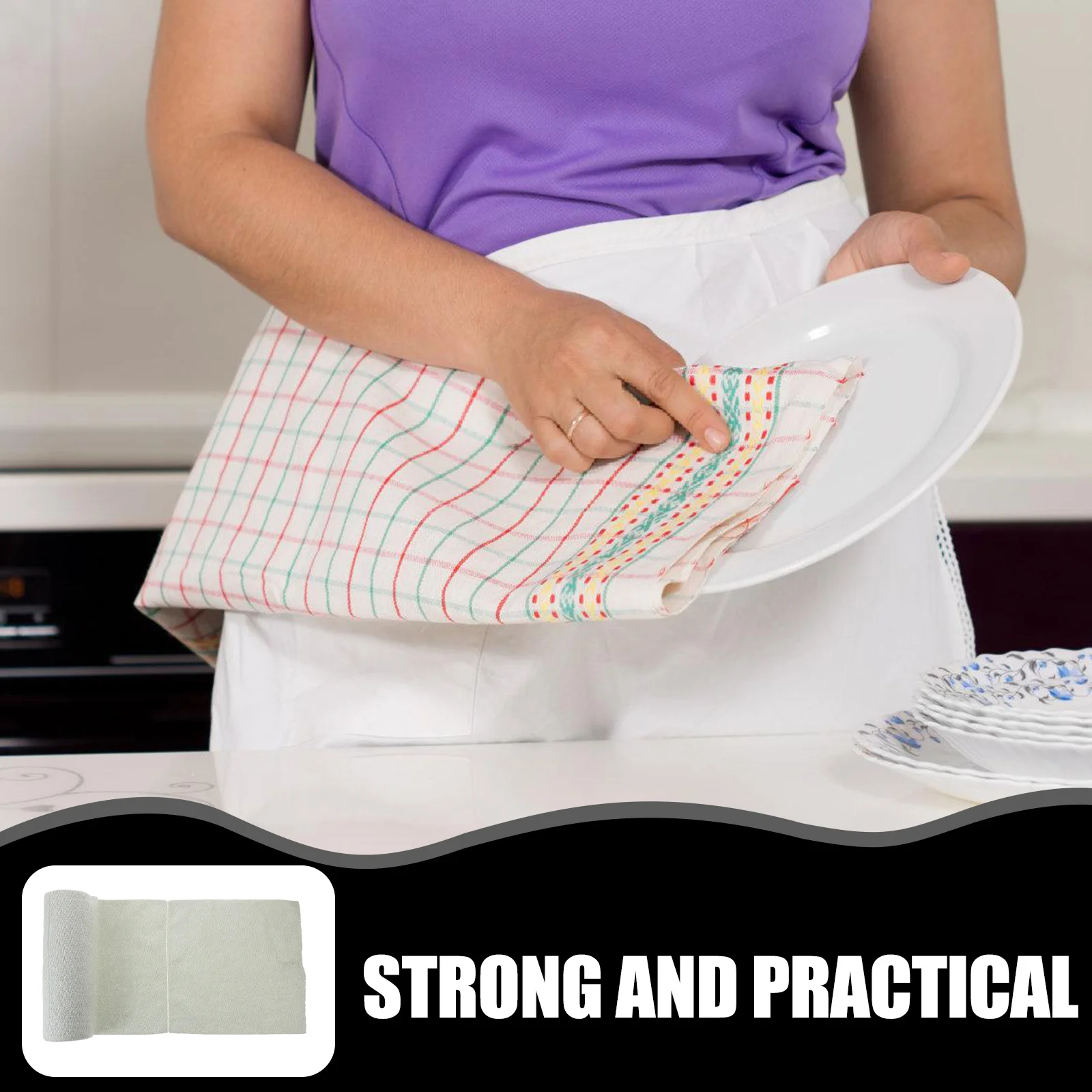 

1 Roll Water Absorbing Dish Cloth Strong Cleaning Power Kitchen Cleaning Microfiber Towels Reusable Microfiber Towel Roll