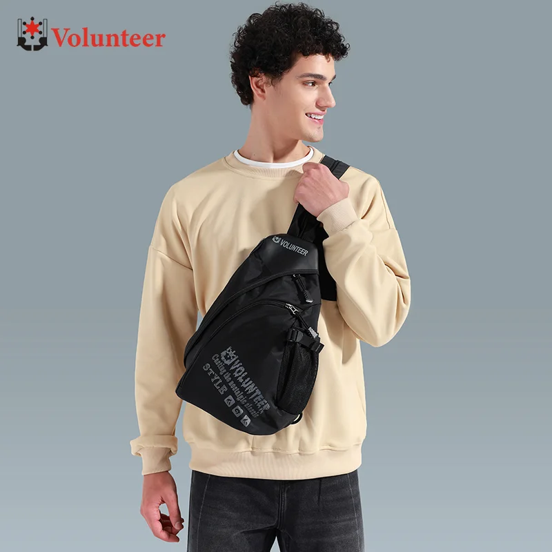 VOLUNTEER Backpack Men Lightweight Shoulder Crossbody Bag Waterproof Mountaineering Multifunctional Fashion Backpacks 1832-06
