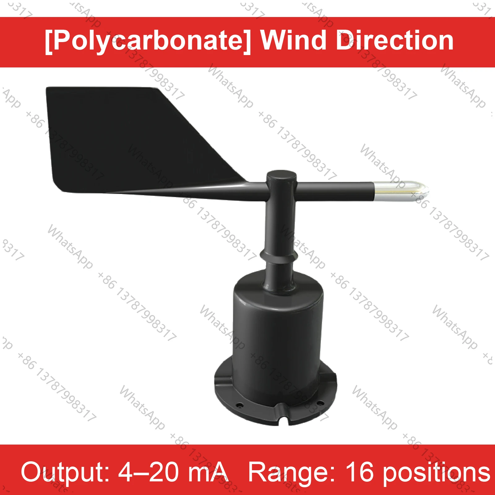 Weather Station Wind Direction Sensor Ultrasonic Type 8/16 Direction RS485 4-20mA NPN PNP Aluminum Polycarbonate