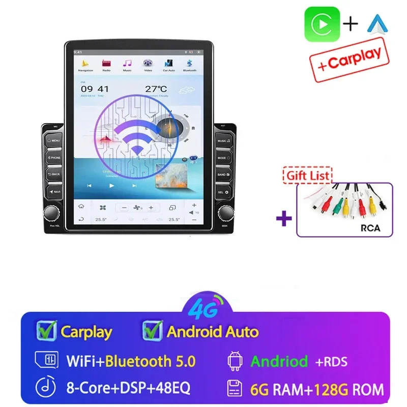 2 Din Android 15 Auto Universele Autoradio multimedia video Speler voor Tesla Type 9.7 inch Stereo Carplay 2din GPS navigatie
