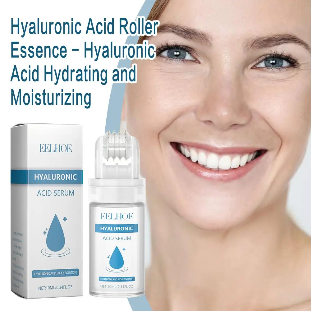 Hyaluronic Acid Hydrating Serum 0.25mm Micro Roller Needle Essence Facial Skin Care Lightweight Refreshing Increase Elasticity
