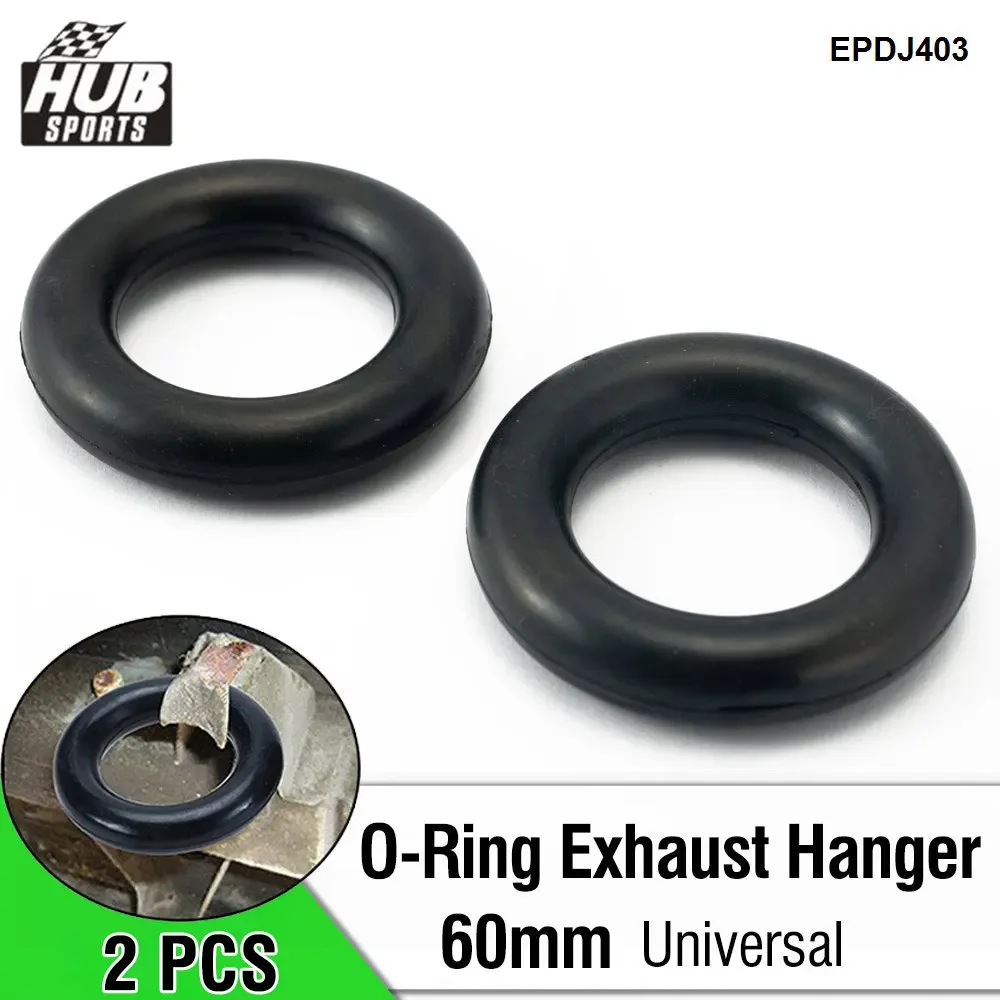 HUB sports 2PCS 60mm O-Ring Muffler Exhaust Hanger Bushing Rubber Mount Bracket Tail Pipe Kit Fits Most Car Truck SUV EPDJ403