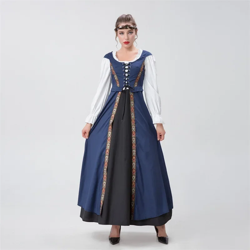 

Halloween Cosplay Medieval Queen Costume Adult Court Queen Dress