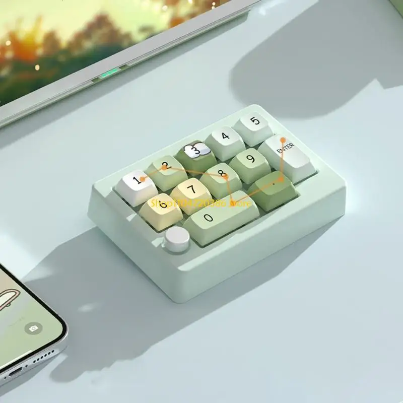 

K0EA 12Key Small Mechanical Keyboard 12 Customizable Keys and Backlight 2.4Ghz Wireless 3Modes for Gaming Keypad