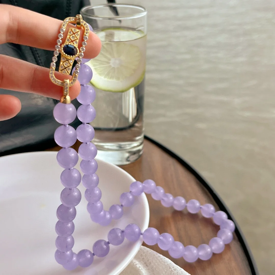 purple Jade round 10mm necklace 50cm wholesale beads nature FPPJ