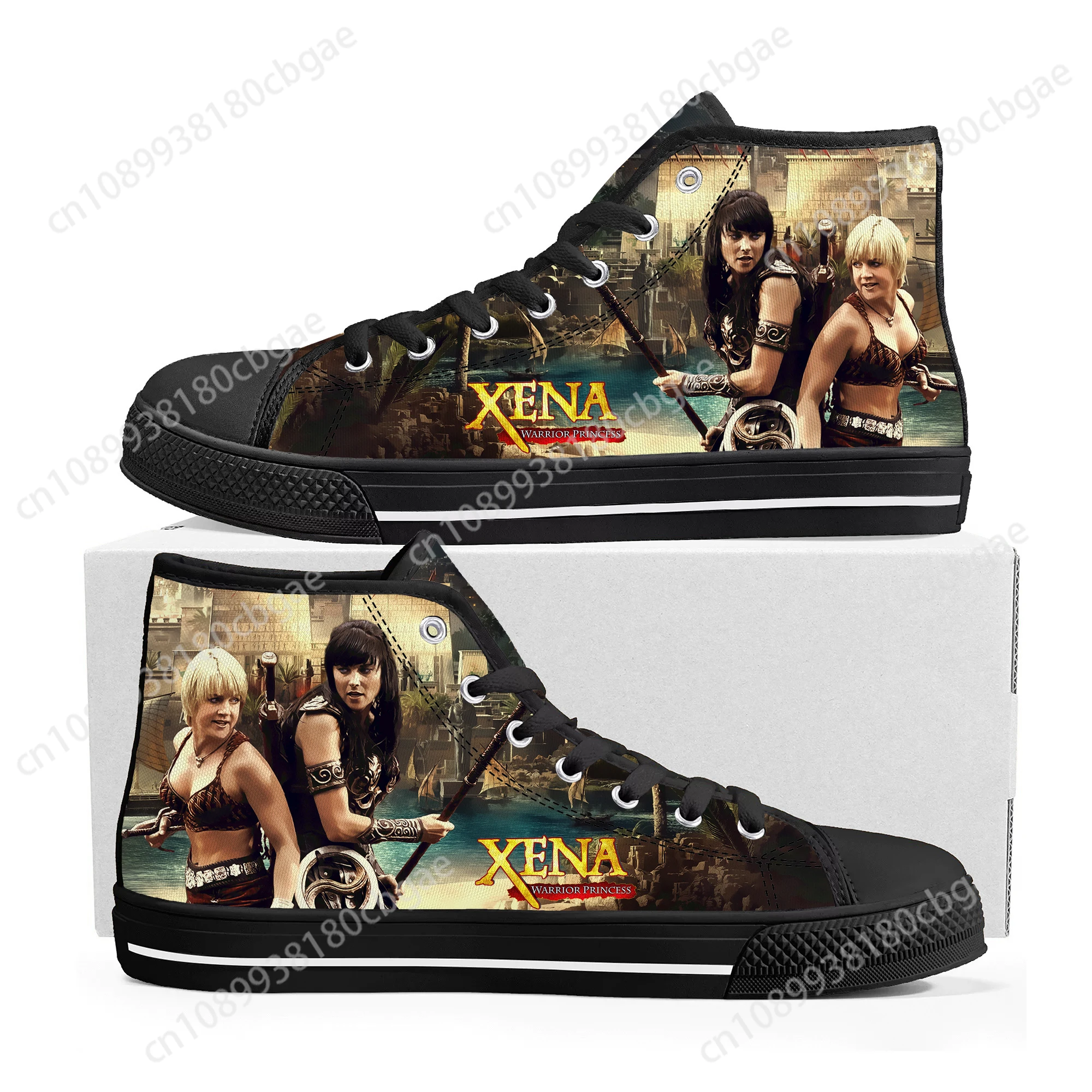 Xena Warrior Princess High Top Sneakers Mens Womens Teenager High Quality Gabrielle Canvas Sneaker Shoe Casual Custom Made Shoes