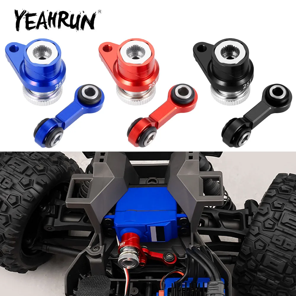 YEAHRUN سبائك الألومنيوم 25T ذراع مؤازر وصلة توجيه لـ Traxxas 1/16 Mini Maxx 2S RC قطع غيار السيارات