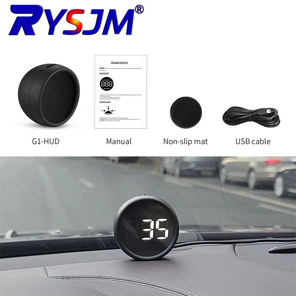 

Цифровой проекционный дисплей G1 White на лобовое стекло (HUD) с функцией спидометра и бортовым компьютером для всех автомобилей