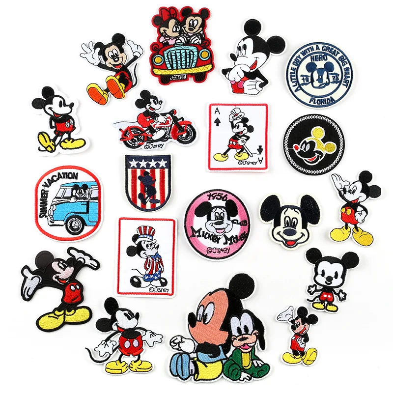 Mickey Minnie Mouse Heat Thermo Stickers Stripe Iron On Transfers For Clothing Thermoadhesive Fusible kawaii Patch DIY