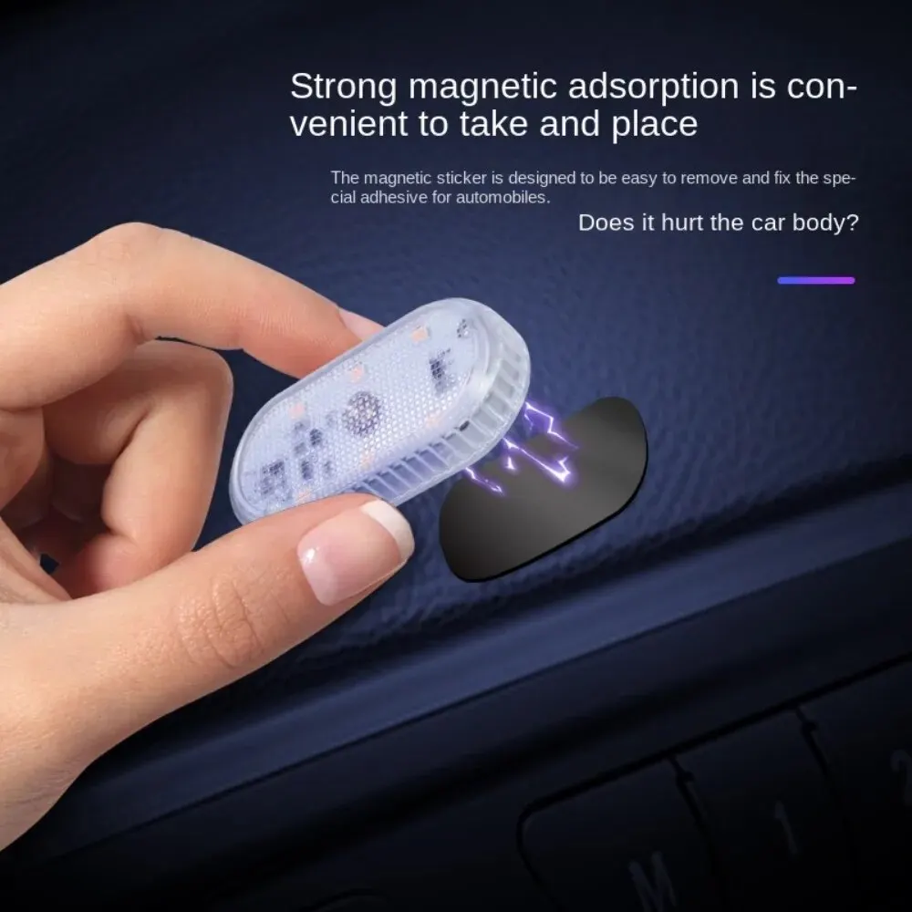 무선 LED 자동차 인테리어 조명, USB 충전식 천장 램프, 손 독서등, 야간 문짝 조명