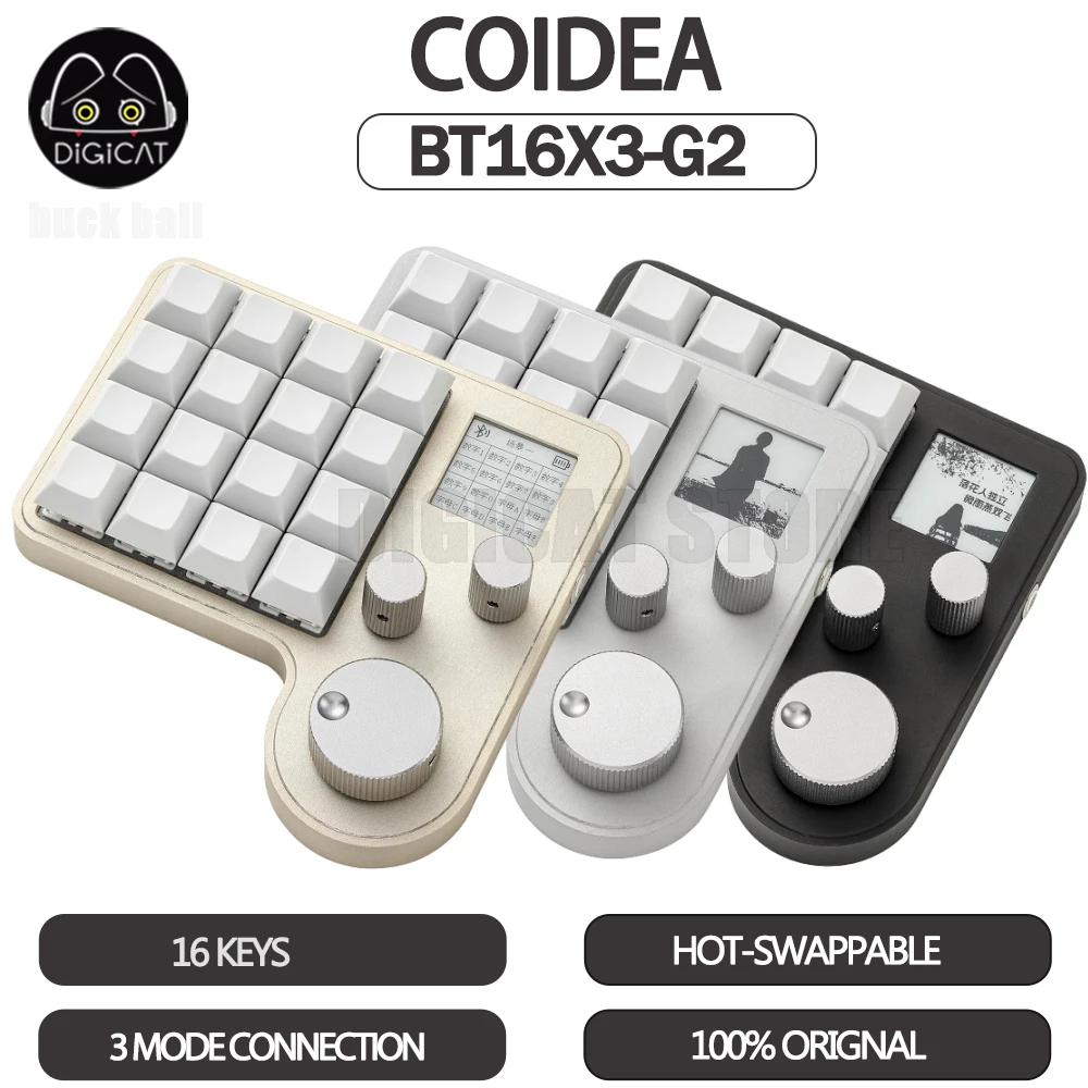 Coidea BT16X3-G2 Number Keyboard 3 Mode USB/2.4G/Bluetooth Wireless Keypad RGB Backlight Hot-Swap Gaming Machinery Keyboard Gift