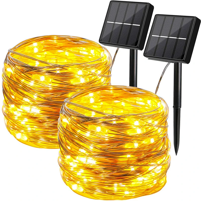 Outdoor LED Solar String Lights Fairy String Lights 500 LED 8 Modes for Outdoor Balcony Garden Yard Tree Christmas Wedding Party