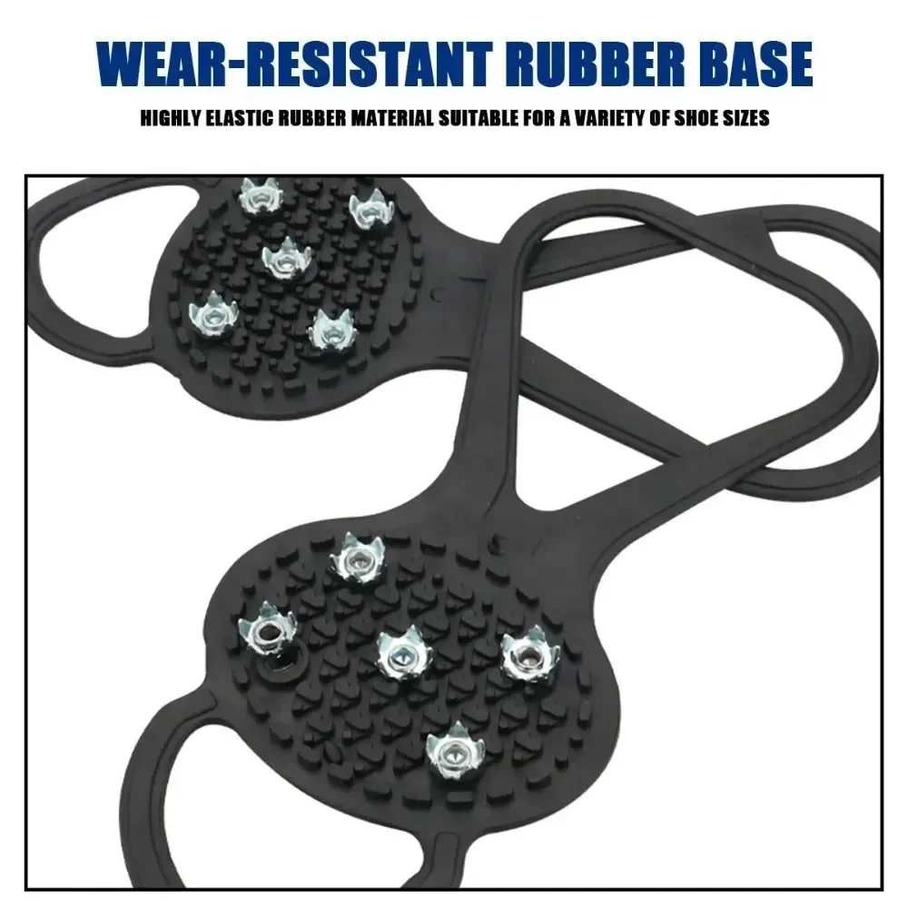 1 Pair 5 Studs Anti-Skid Ice Snow Camping Walking Shoes Winter Safety Boots Universal Professional Climbing Crampons