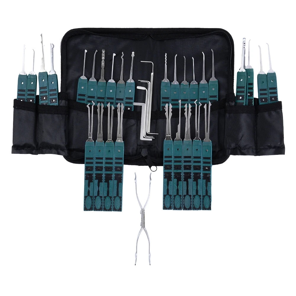 

KLOM 32pcs Handle Single Hook Civilian Locks Multiple Scenes Use Locksmith Hardware Tools Leather Packaging