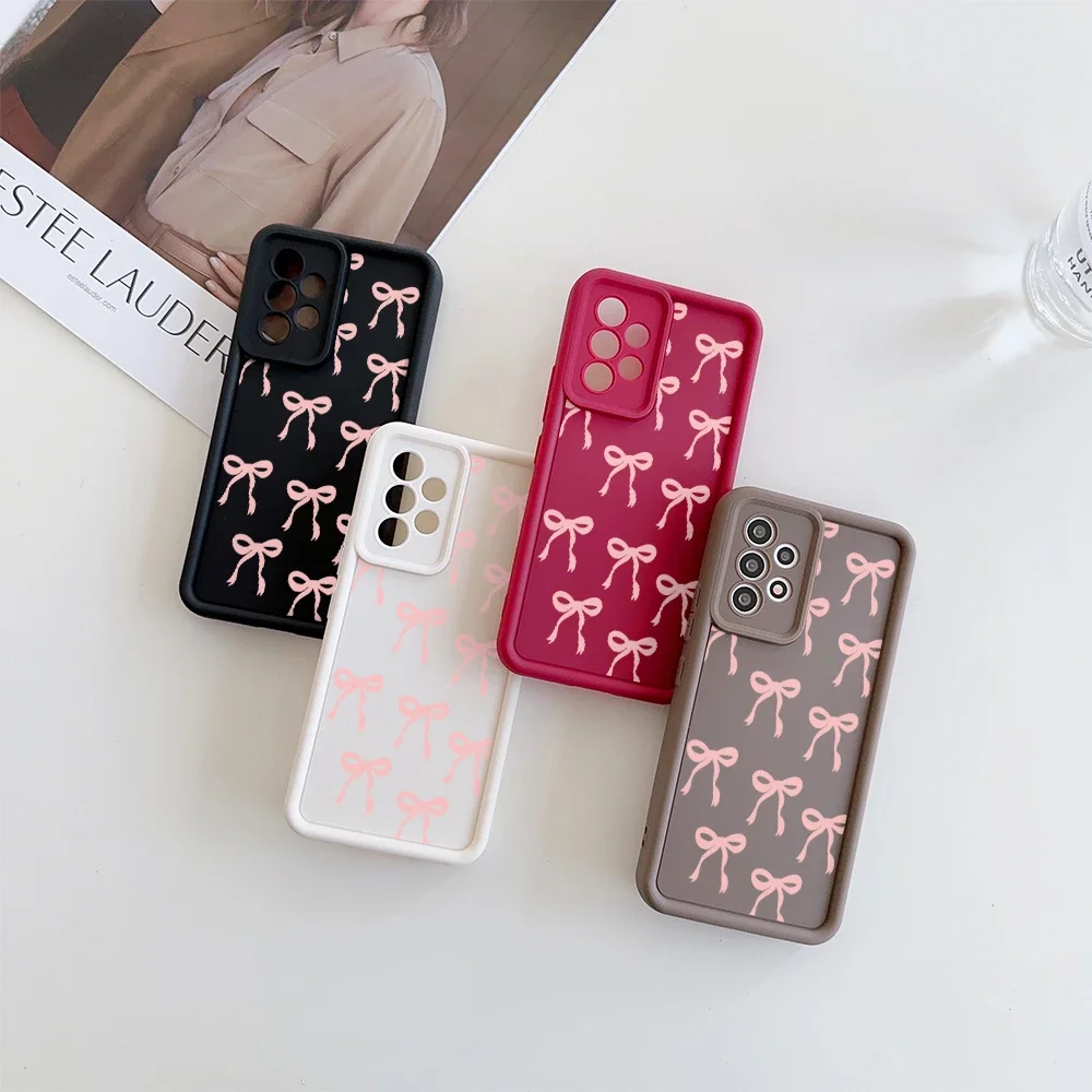 Phone Case For Huawei Nova 11 11i 3 4 7 10 SE 7i 6i Y90 Y70 Y61 P20 P30 P40 Lite Mate 50 20 30 40 Pro Casing Pink Bowknot
