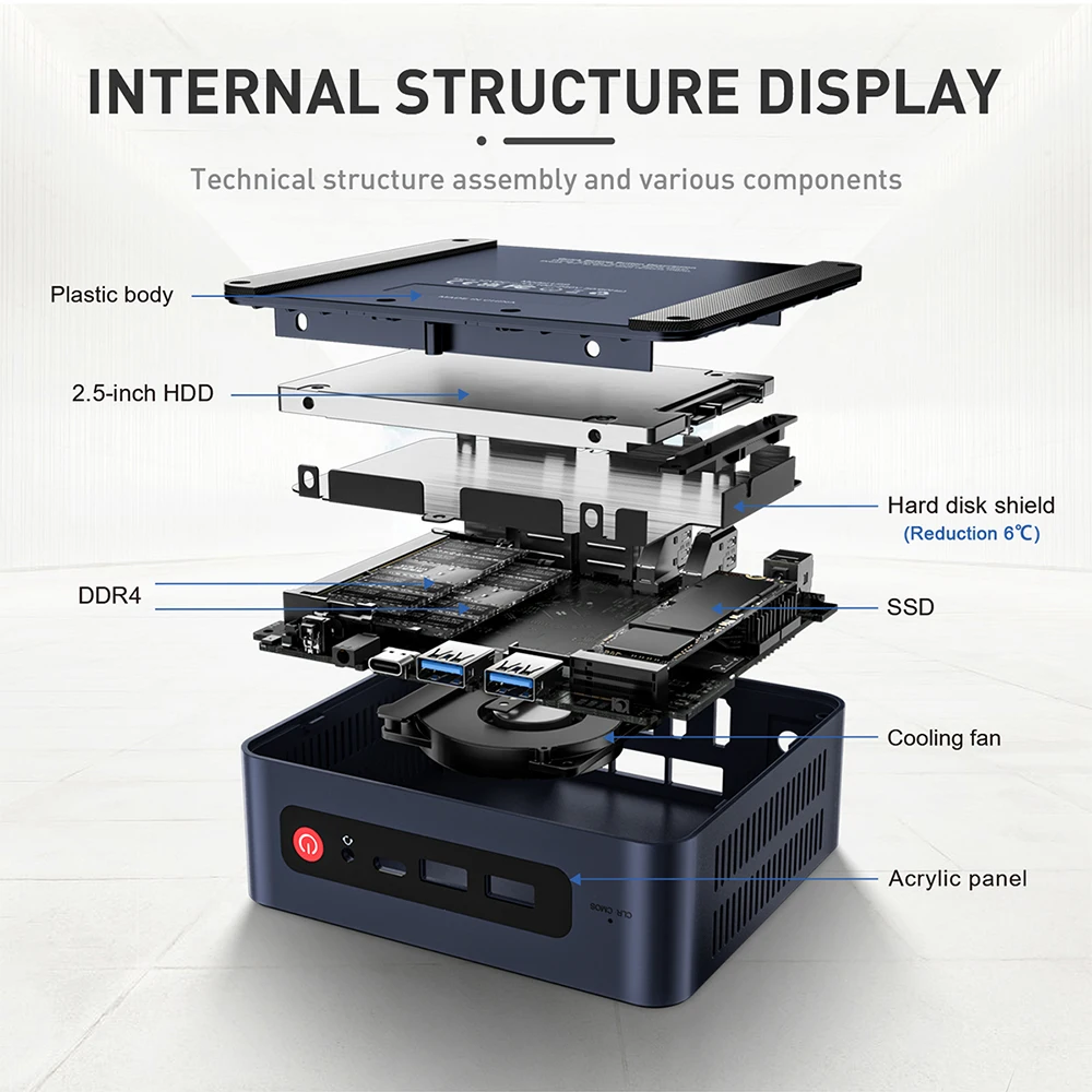 Beelink-Mini Pc U59 Pro N5105 DDR4 16GB 512GB BT4.0 USB3.0 M.2 SATA SSD Dual Wifi6 1000M LAN Win 10/11/ Ubuntu, ordenador de escritorio