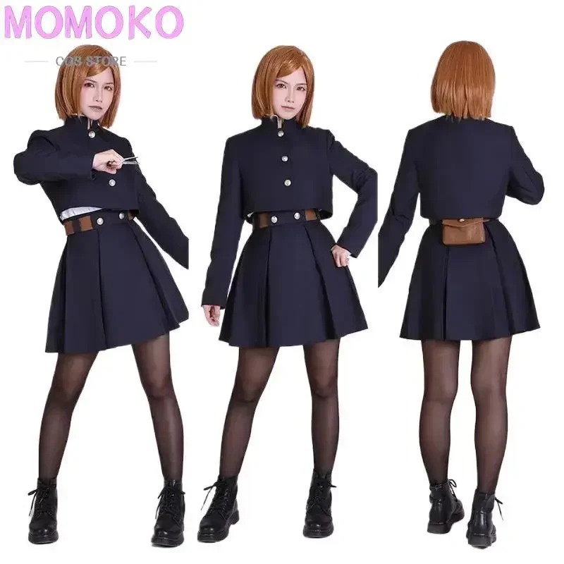 Kugisaki Nobara Cosplay Costume Wig Pocket Tattoo Anime Halloween Women Uniform Full Set For Women Girls