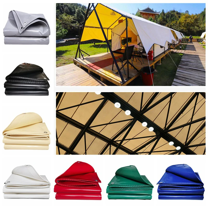 

Heavy-Duty PVC Canvas Waterproof Coated Banner Outdoor Camping Tent Pergola Tarpaulin Sun Shelter UV Resistant Truck Canopy