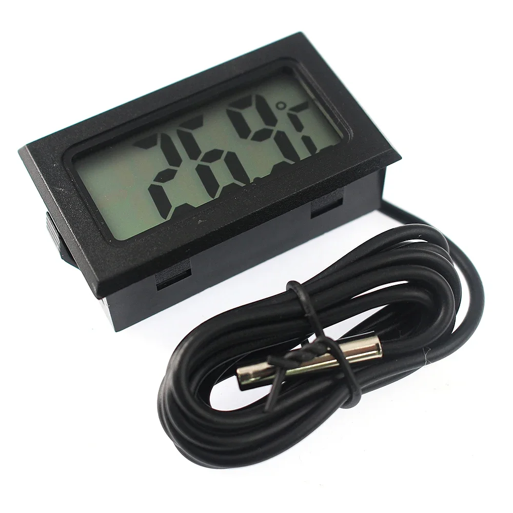 LCD Digital Thermometer 1m/2m for Freezer Temperature 50~110 Degree Refrigerator Embedded Thermometernd Outdoor Waterproof Probe