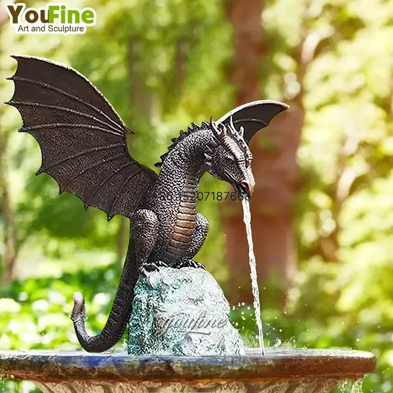Wmwmnu Life Size High Quality Bronze Dragon Sculpture Water Fountain for Outdoor Decoration Garden Yard Art Statue