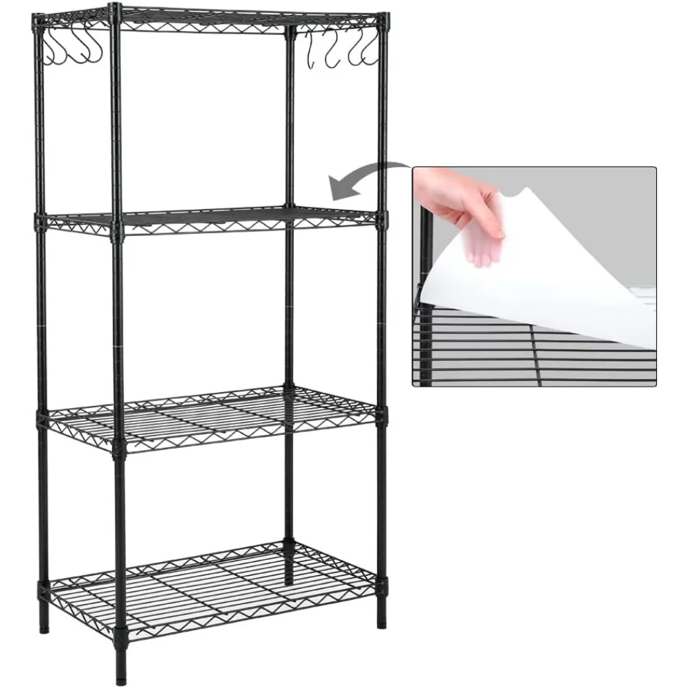 Shelving Unit with Shelf Liners,NSF Certified, Adjustable, Steel Organizer Wire Rack, for Kitchen and Garage