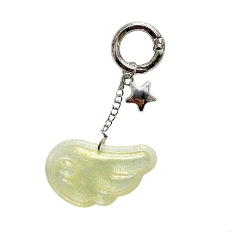 X4ya Angel Wing Star Charm Keychain acrylic acrylic pendant bag bag decoration يوميًا الاستخدام المرافق اختيار هدية هدايا