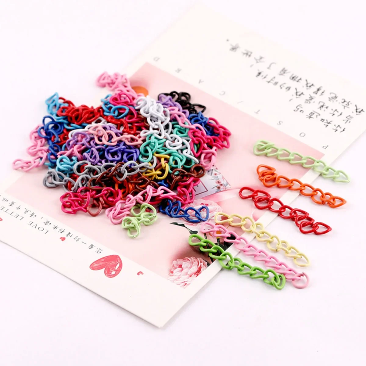 100Pcs Colored Bead Keychain Open Jump Rings Lobster Clasp Hook Small Pins for DIY Jewelry Making DIY Accessories