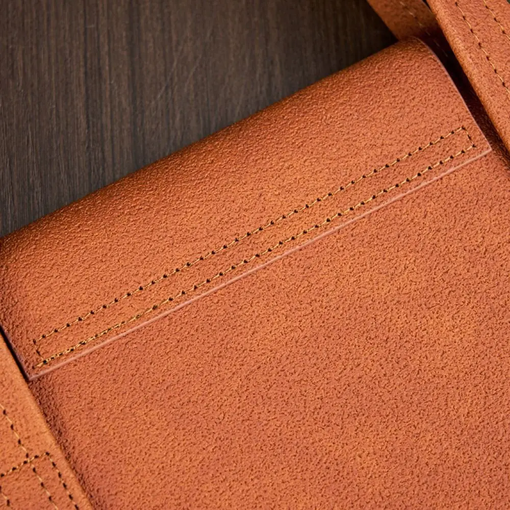 

Large Capacity A4 Leather Document Bag Simple Magnetic Button Double Layer File Folder Portable Lightweight