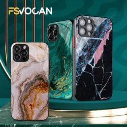 Fashionable Marble Print For iPhone 16 15 14 13 Pro Max Protective Shockproof Camera Protection Case For iPhone 12 11 Bumper