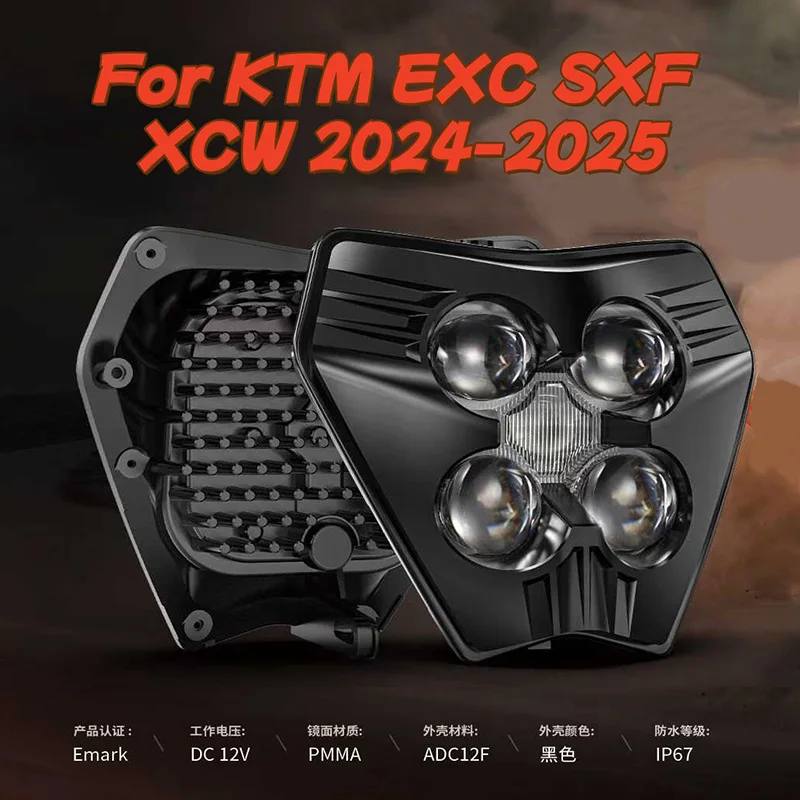 

New MotorcycleLED Headlight Fit for 2024 2025 KTM 250 350 450 500 EXC-F SIX DAYS CHAMPION EDITION Dirt Bike Headlights