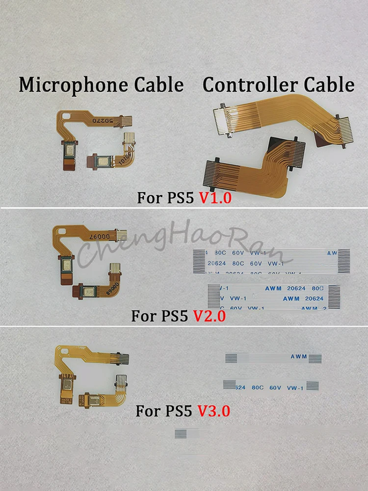 1 jeu de câbles flexibles de Microphone pour PS5 BDM-010 020 030, câbles de ruban de micro intérieur pour PS5 V1 V2 V3, câble plat de contrôleur de manette de jeu