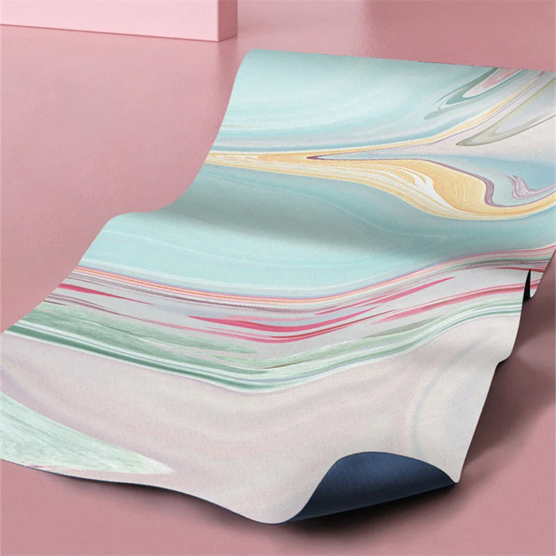 Suede Printed Yoga Mat Rubber Yoga Mat Foldable Anti Slip Wear-resistant Fitness mat Ultra-thin Folding Cushion 68/80cm*1.5mm - view 2