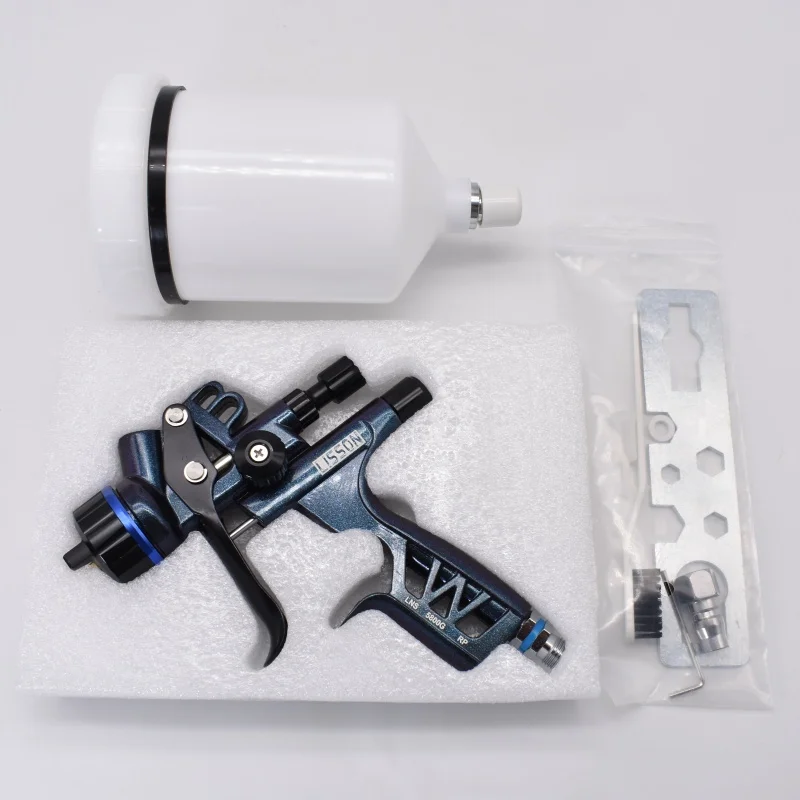 5800G HVLP Spray Gun 1.3mm Nozzle 600ml Gravity Feed Paint Sprayer for Car Auto Body Repair Furniture Painting