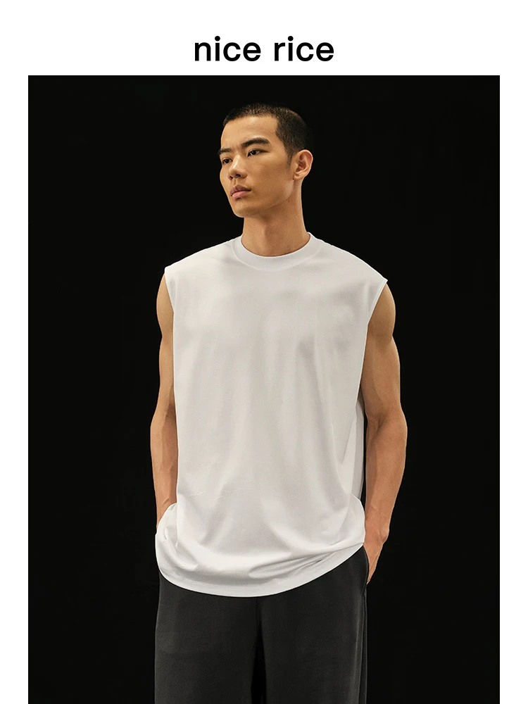 

Nice Rice R Series 240G Повседневный круглый жилет Ne Svel из хлопка с маленькими манжетами Легкий модный городской спортивный жилет