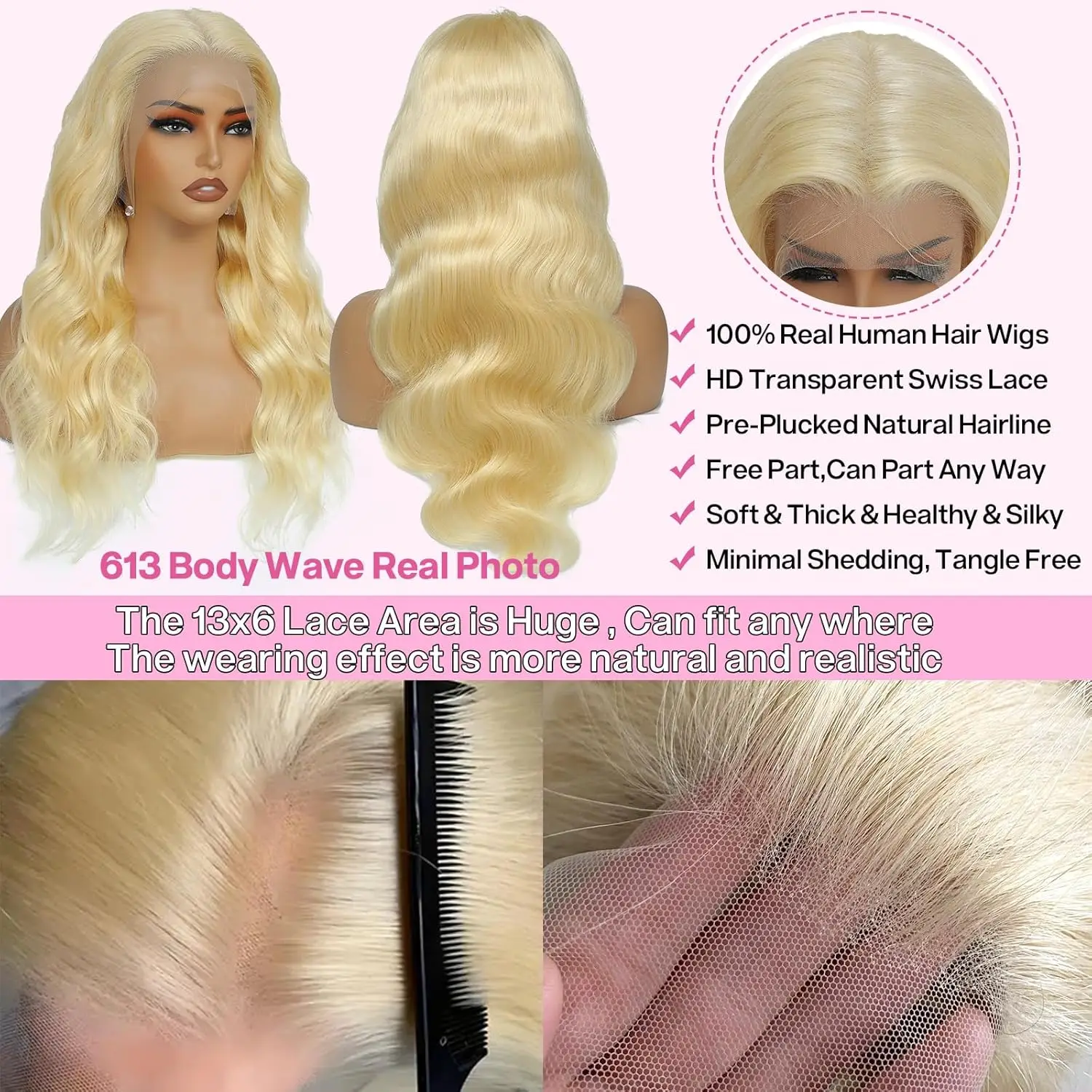 Peluca con malla Frontal rubia ondulada, encaje transparente HD 13x4 13x6, peluca de cabello humano 613, pelucas frontales completas prearrancadas para mujeres negras