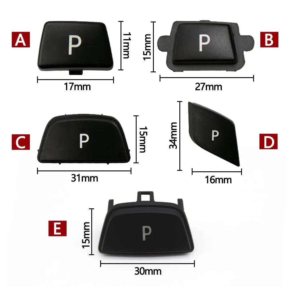 LHD RHD Car Gear Lever Auto Parking Button Letter P Button For BMW 1 2 3 4 5 7 X3 X4 X5 X6 E60 F20 F21 F30 F34 F36 F10 F11 F25