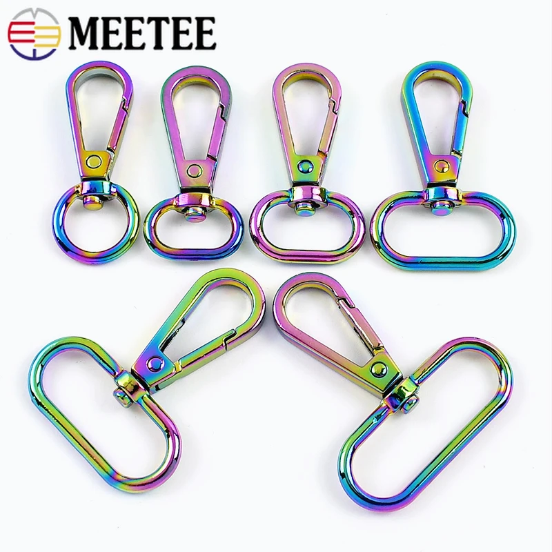 

5/10Pcs 8-38mm Metal Buckles Keychain Swivel Lobster Buckle Bag Strap Spring Snap Hook Carabiner Clips Accessories for Handbags