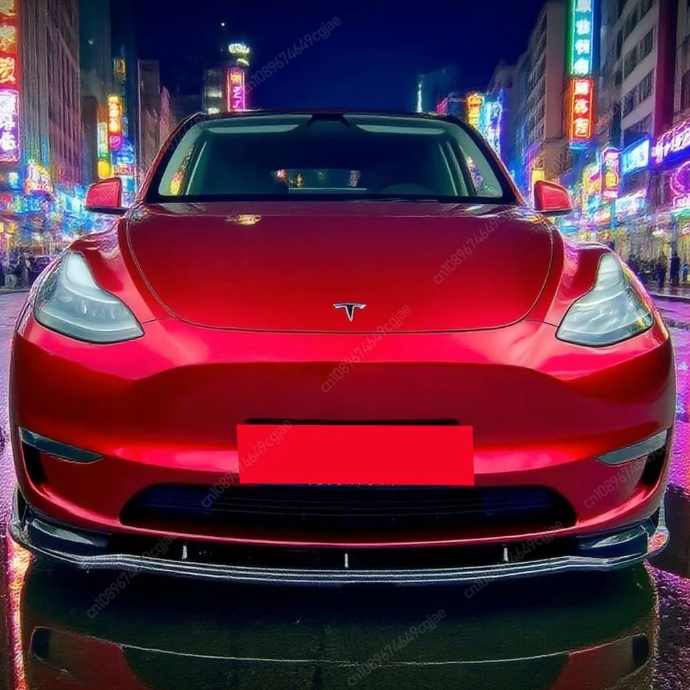 

Передний спойлер с губным бампером, диффузор для подбородка, обновленный внешний вид, тюнинг для Tesla Model Y 2020-2024, ABS, черный/углеродный вид, комплект кузова