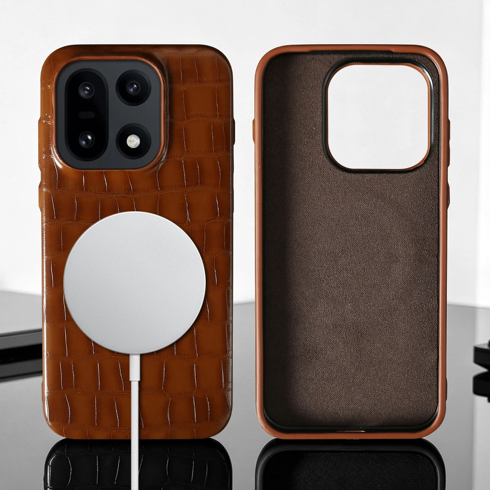 For Magsafe Case For OnePlus 15 15T 15R 13S 13T 13 13R 12 11 10T 7 7T 10 Pro 9 9R Ace5 Pro Ace6 6T Phone Case Leather Back Cover