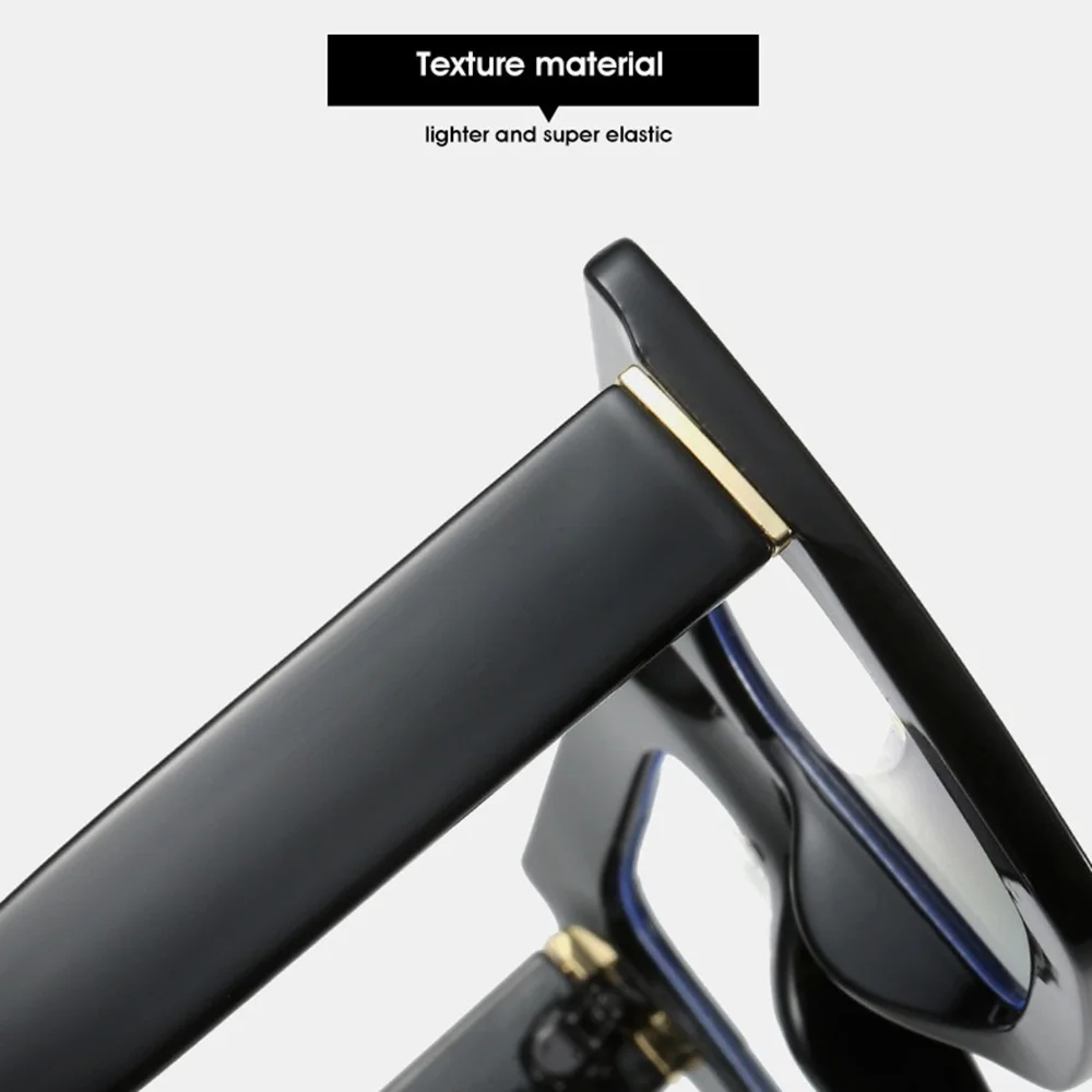 Colorful Square Womens Glasses Fashion Retro Anti-blue Light Flat Glasses Classic Black Gradient Frame Eyewear Travel Decoration