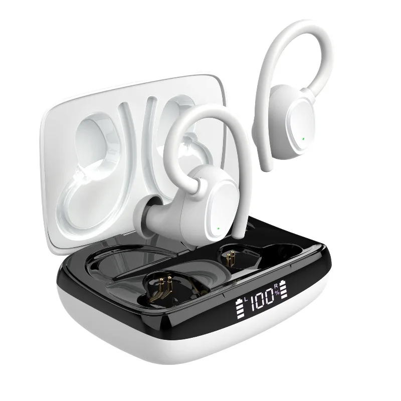 Hanging ear bluetooth headset, sports waterproof tws high sound quality intelligent digital display wireless headset