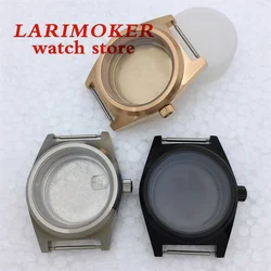 LARIMOKER 38mm Silver Black Rose Gold Flat case sapphire glass Fit NH34 NH35 ETA2824 PT5000 Miyota 9015 Moveme