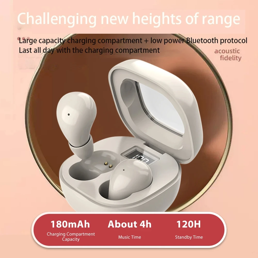 Mini Invisible Headphones TWS Bluetooth 5.3 Earphones Wireless Heasets HIFI Stereo Noise Reduction Earbuds For iphone Xiaomi image 2