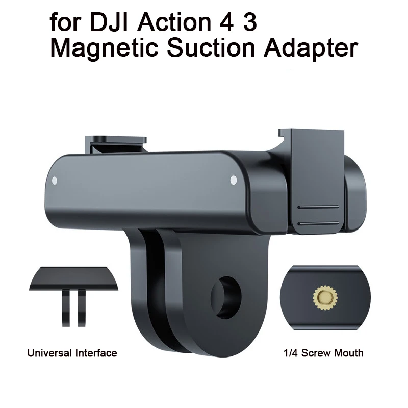 Magnetic Two Claw Adapter Aluminium Alloy Action Camera Accessories For DJI OSMO Action 5 Pro Action 3 Action 4 Adapter