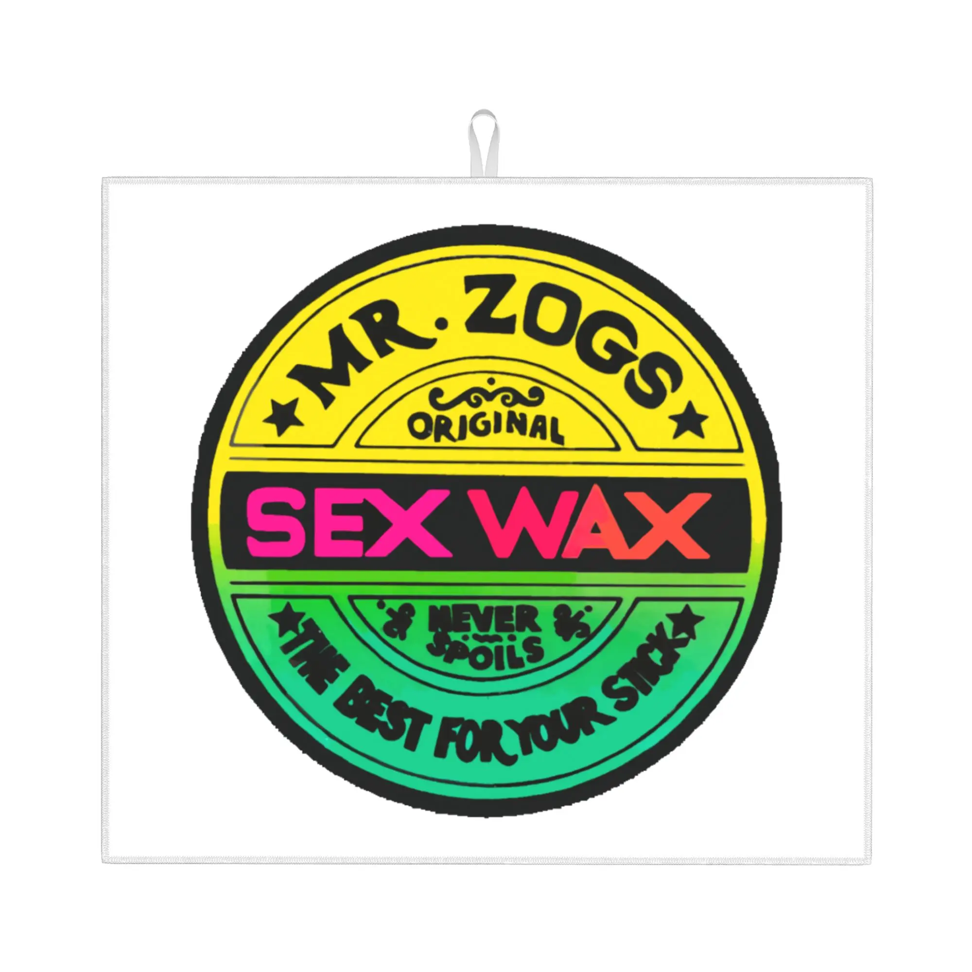 Mr Zogs Surfing Non Slip Kitchen Counter Protector Mat Barware Tableware Reusable Sex Wax Logo  Bathroom Drying Mat For Kitchen