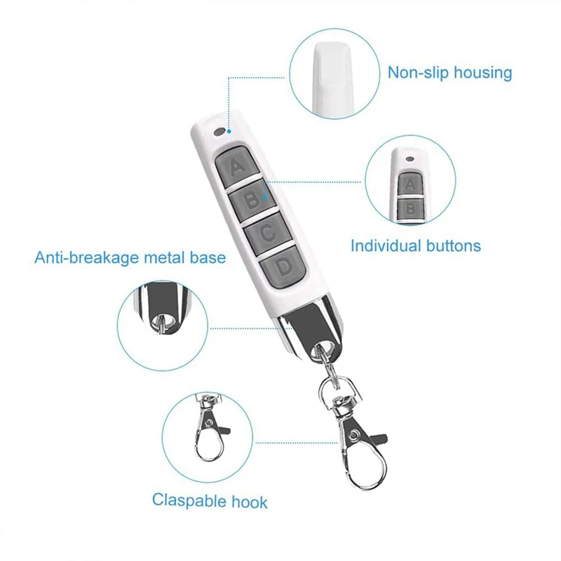 4-In-1 Remote Control Duplicator For Cars,433Mhz Copy Remote Controller,Cloning Key Fob Duplicator Garage,Door Universal